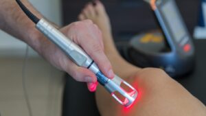 Close-up of K-Laser therapy application